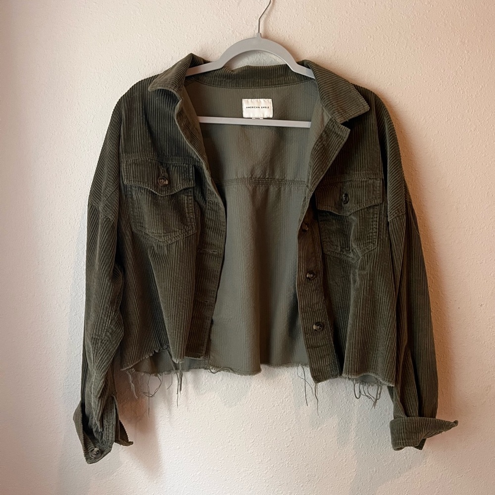 'American Eagle Outfitter's' Army Green Cropped Jacket Small